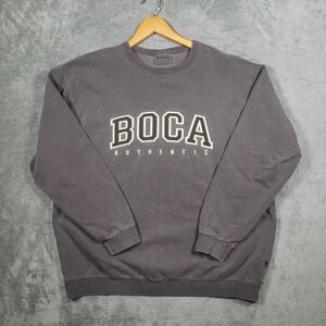 Vintage Boca Authentic Sweatshirt Mens Large Gray Made In Canada 90s